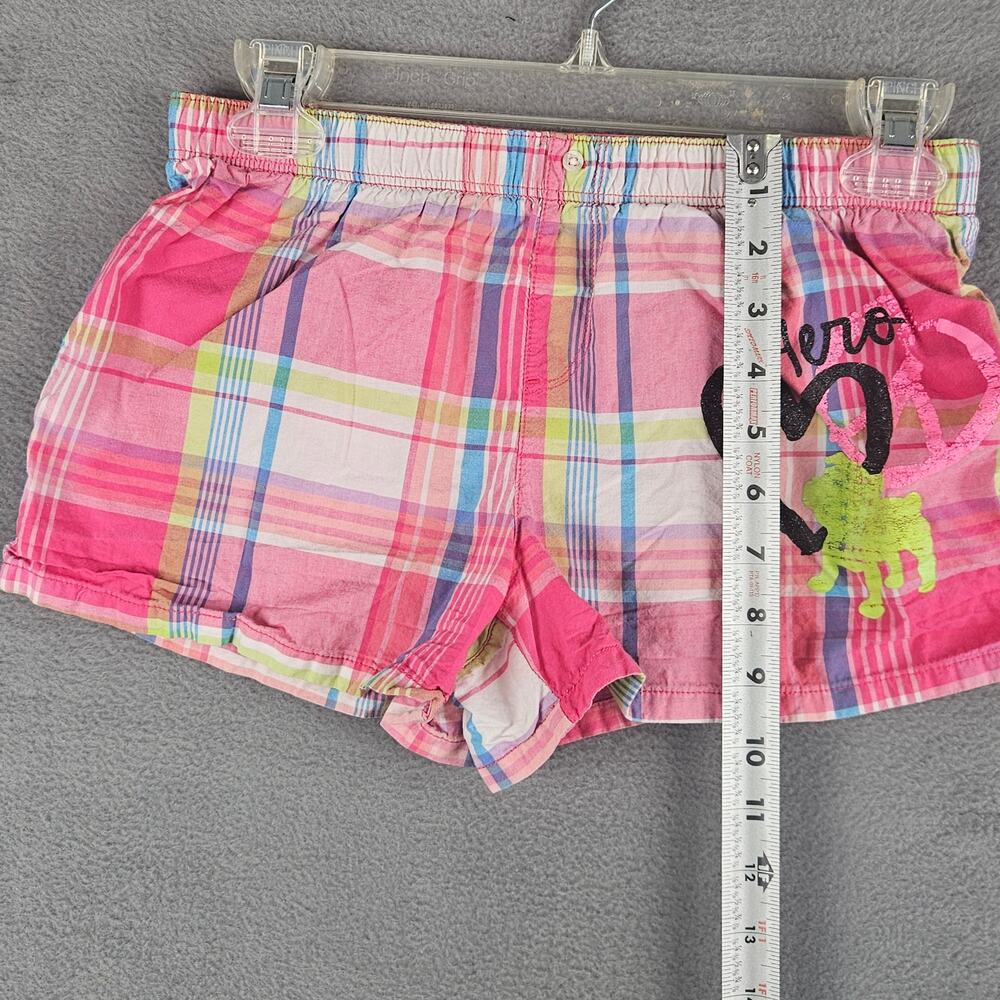 Y2k Vintage Aeropostale Pink Plaid Micro Short Elastic Wasit Size XS - Picture 3 of 7
